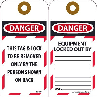 Equipment Locked Out By Includes Glow Lockout Tags | LOTAG1
