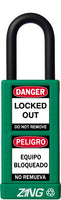 RecycLock Padlock, Keyed Alike,1.5" Shackle and 3" Body - Green