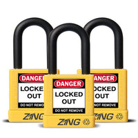 RecycLock Padlock, Keyed Alike,1.5" Shackle and 1.75" Body 3 Per Pack - Yellow