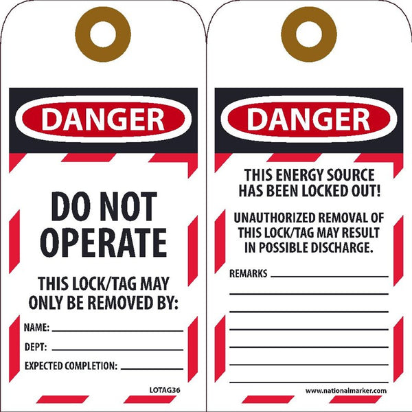 Danger Do Not Operate Lockout Tags | LOTAG36