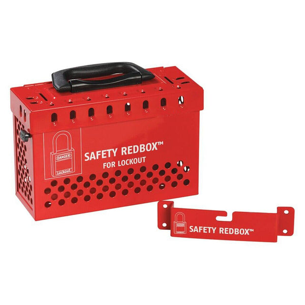 Group Lockout Box-Steel-Wall Mountable Red | 7288