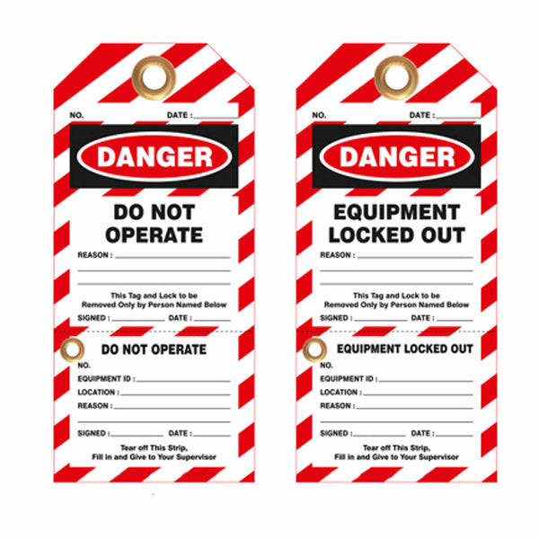 Equipment Locked Out With Perforated Stub Lockout Tags | 7356