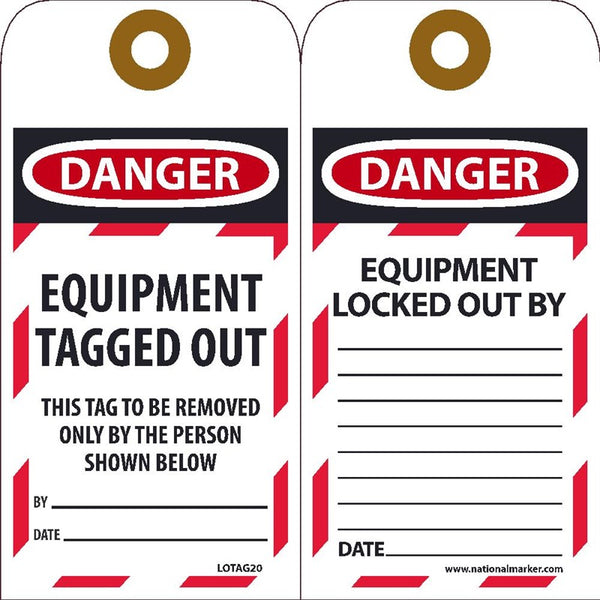 Danger Equipment Tagged Out Lockout Tags | LOTAG20