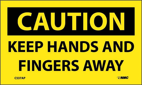 CAUTION, KEEP HANDS AND FINGERS AWAY, 3X5, PS VINYL 5/PK