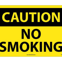 CAUTION NO SMOKING, 14X20, RIGID PLASTIC