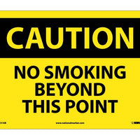 CAUTION, NO SMOKING BEYOND THIS POINT, 10X14, .040 ALUM