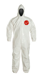 DuPont™ 2X White Tychem® 4000 12 mil Tychem® 4000 Chemical Protective Coveralls (With Hood, Elastic Wrists And Ankles) | DPPSL127BWH2X00