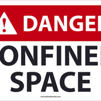 DANGER, CONFINED SPACE, 12x18, .040 ALUM