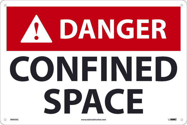 DANGER, CONFINED SPACE, 12x18, .040 ALUM