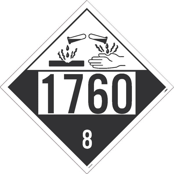 1760 Corrosive Liquid USDOT Placard Rigid Plastic | DL146BR