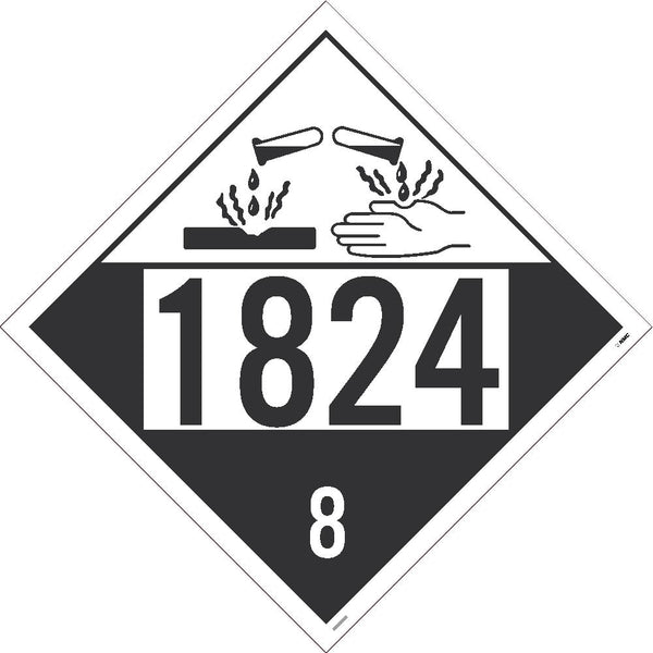 1824 Sodium Hydroxide USDOT Placard Rigid Plastic | DL147BR