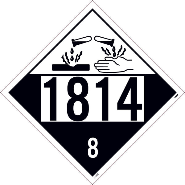 1814 Corrosive USDOT Placard Cardstock 10/Pk | DL202BTB10