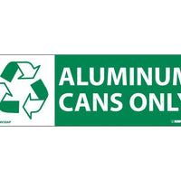 (GRAPHIC) ALUMINUM CANS ONLY, 7.5X2.5, PS VINYL, 5/PK