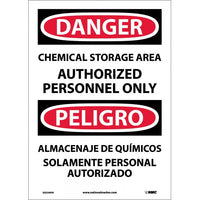 Danger Chemical Storage Area English/Spanish 14"x10" Plastic | ESD240RB