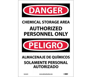 Danger Chemical Storage Area English/Spanish 14"x10" Plastic | ESD240RB