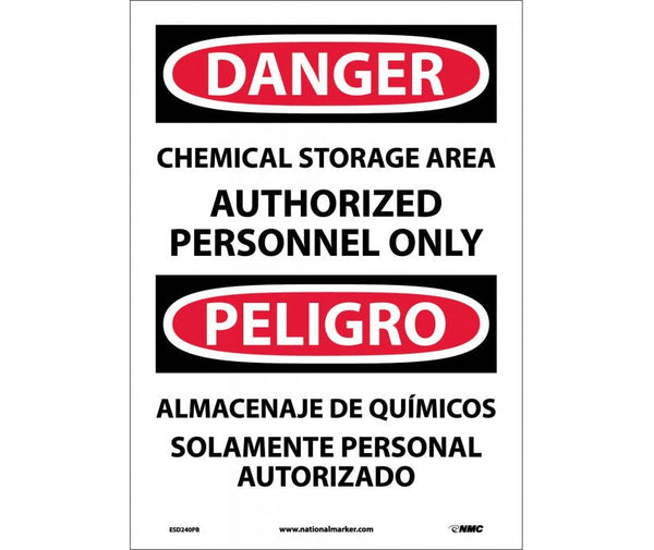 Danger Chemical Storage Area English/Spanish 14