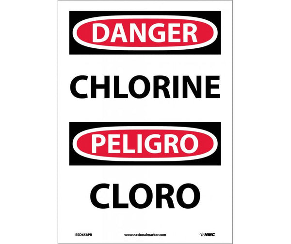 Danger Chlorine English/Spanish 14