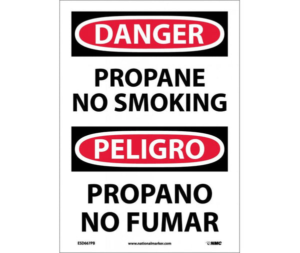 Danger Propane No Smoking English/Spanish 14