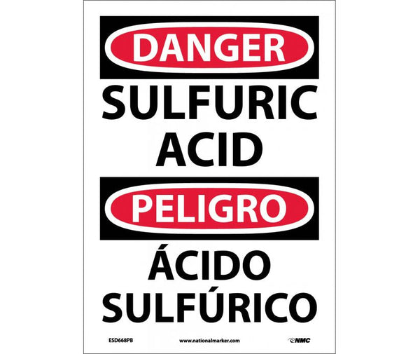 Danger Sulfuric Acid English/Spanish 14
