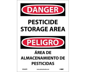 Danger Pesticide Storage Area English/Spanish 14"x10" Vinyl | ESD669PB