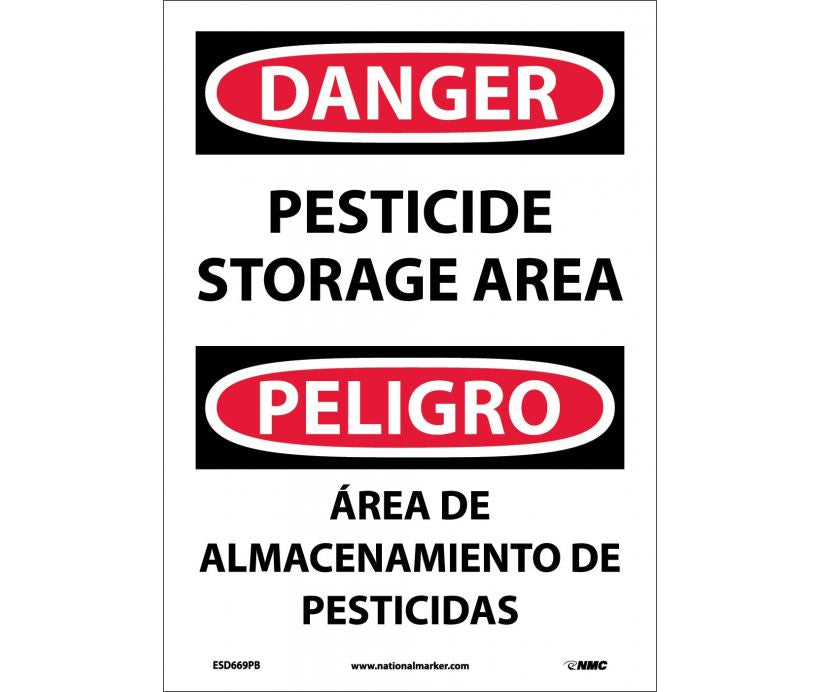 Danger Pesticide Storage Area English/Spanish 14