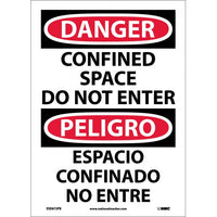 Danger Confined Space English/Spanish 14"x10" Vinyl | ESD672PB