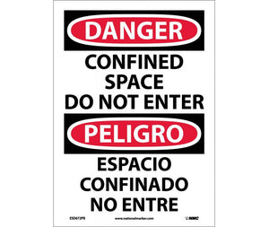 Danger Confined Space English/Spanish 14"x10" Vinyl | ESD672PB