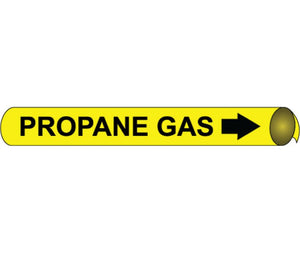 PIPEMARKER STRAP-ON, PROPANE GAS B/Y, FITS 6"-8" PIPE