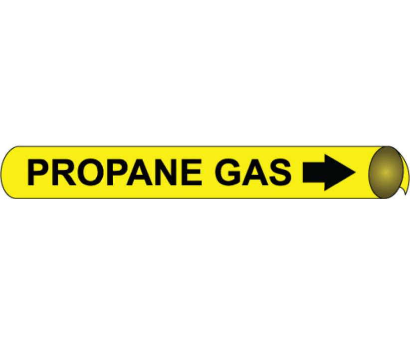 PIPEMARKER STRAP-ON, PROPANE GAS B/Y, FITS 6