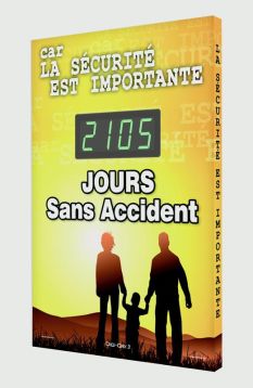 Digi-Day 3 Electronic Safety Scoreboards: Because Safety Matters __ Days Accident Free - French