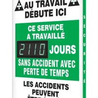 Digi-Day Electronic Safety Scoreboards: This Department Has Worked _Days Without a Lost Time Accident - French