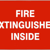 Fire Extinguisher Inside White On Red Signs | G-2642