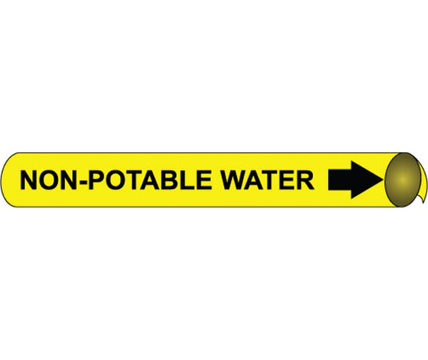 PIPEMARKER STRAP-ON, NON-POTABLE WATER B/Y, FITS 8