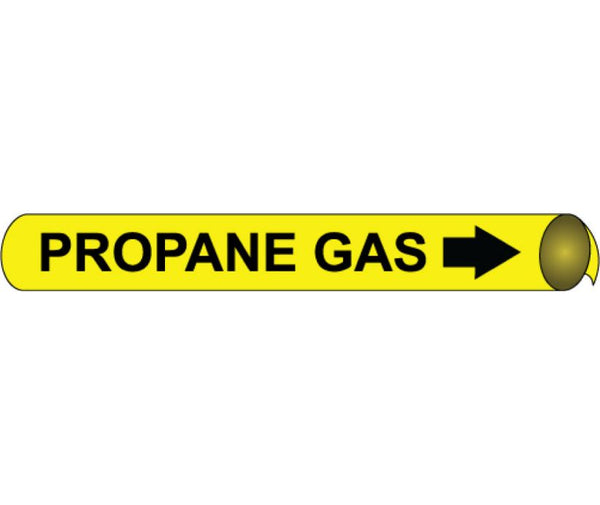 PIPEMARKER STRAP-ON, PROPANE GAS B/Y, FITS 8