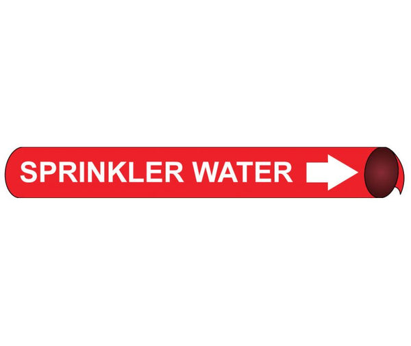 PIPEMARKER STRAP-ON, SPRINKLER WATER W/R, FITS 8