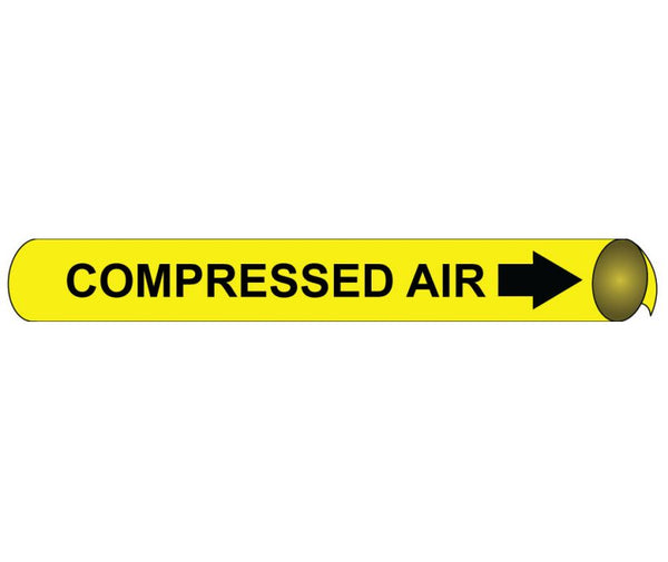 PIPEMARKER STRAP-ON, COMPRESSED AIR B/Y, FITS OVER 10