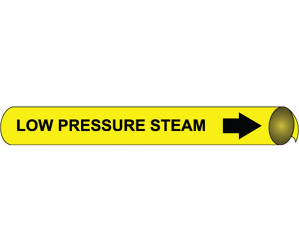 PIPEMARKER STRAP-ON, LOW PRESSURE STEAM B/Y, FITS OVER 10