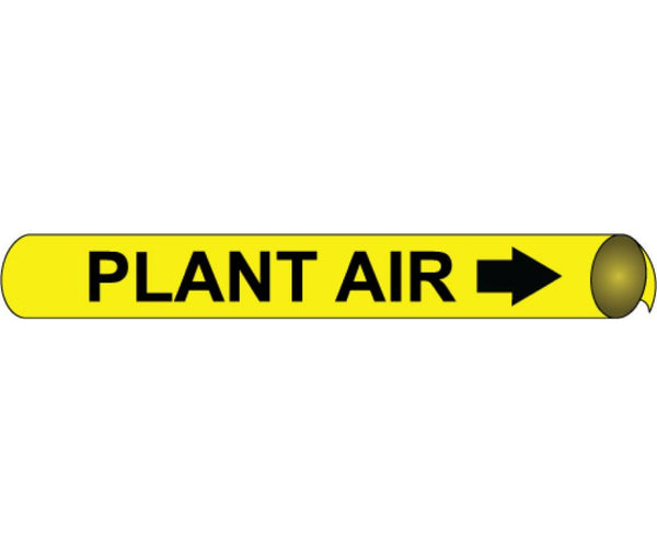 PIPEMARKER STRAP-ON, PLANT AIR B/Y, FITS OVER 10