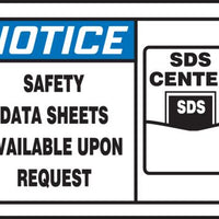OSHA Notice Safety Label: Safety Data Sheets Available Upon Request | LHCM803XVE