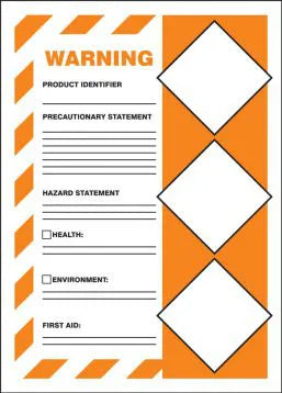 GHS Label Kit, WARNING PRODUCT IDENTIFIER, 10