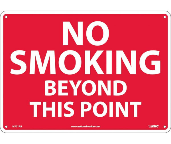 NO SMOKING BEYOND THIS POINT, 10X14, .040 ALUM