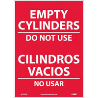 EMPTY CYLINDERS DO NOT USE, BILINGUAL, 14X10, .040 ALUM