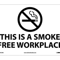 (GRAPHIC) THIS IS A SMOKE FREE WORKPLACE, 10X14, RIGID PLASTIC