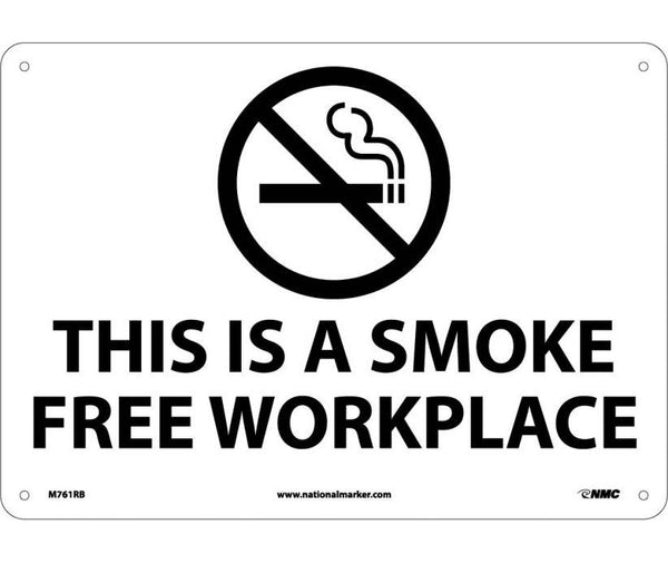 (GRAPHIC) THIS IS A SMOKE FREE WORKPLACE, 10X14, RIGID PLASTIC