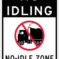 NO IDLING (GRAPHIC)NO IDLE ZONE, 18X12, .080 EGP ALUM