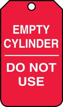 Cylinder Tag, EMPTY CYLINDER DO NOT USE, 5.75