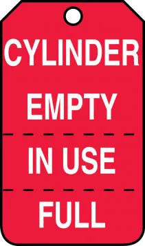 Cylinder Tag, CYLINDER EMPTY IN USE FULL (Perforated), 5.75