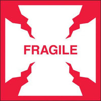 Fragile Shipping Labels 4"x4" Adhesive Paper 500/Roll | MSL226