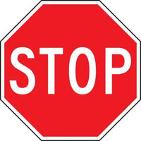 Safety Sign, STOP, 24" x 24", Adhesive Vinyl