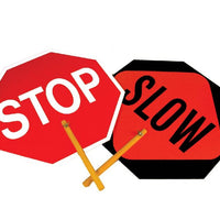 SAFE-T-PADDLE SIGNS, STOP/SLOW PADDLE, 18 IN, .040 ALUMINUM